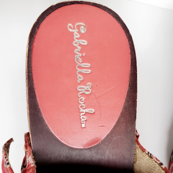 Gabriella Rocha bandana print mules sz. 8M red - Picture 6 of 11